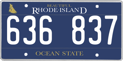 RI license plate 636837