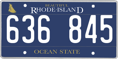 RI license plate 636845