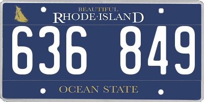 RI license plate 636849