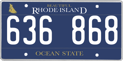 RI license plate 636868