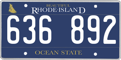 RI license plate 636892