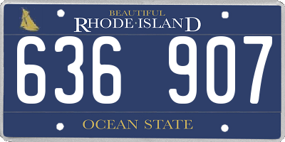 RI license plate 636907