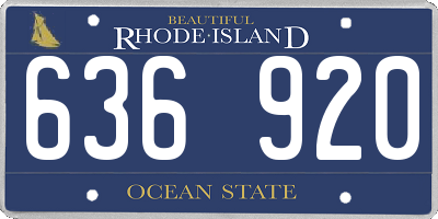 RI license plate 636920