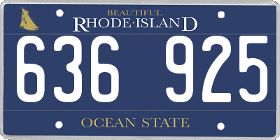 RI license plate 636925