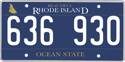 RI license plate 636930