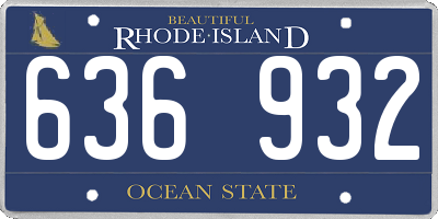 RI license plate 636932