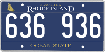RI license plate 636936