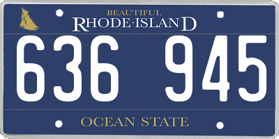 RI license plate 636945