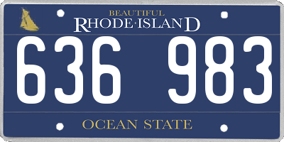 RI license plate 636983
