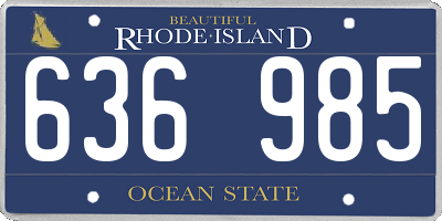 RI license plate 636985