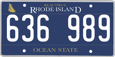 RI license plate 636989