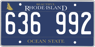 RI license plate 636992