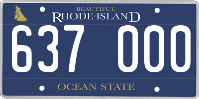 RI license plate 637000