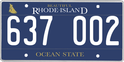 RI license plate 637002