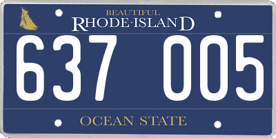 RI license plate 637005