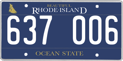 RI license plate 637006