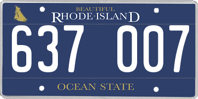 RI license plate 637007