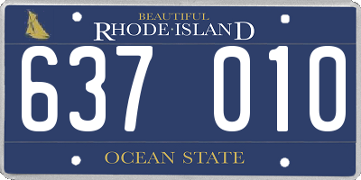 RI license plate 637010