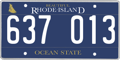 RI license plate 637013