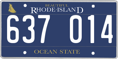 RI license plate 637014