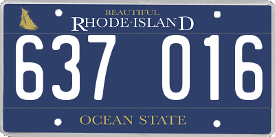 RI license plate 637016