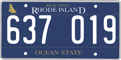 RI license plate 637019