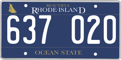 RI license plate 637020