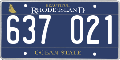 RI license plate 637021