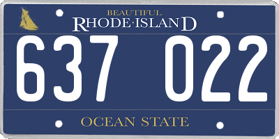 RI license plate 637022