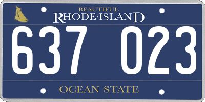 RI license plate 637023