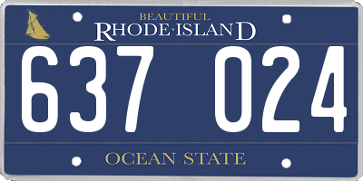 RI license plate 637024