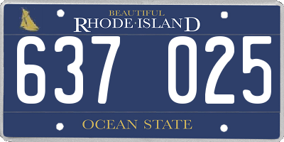 RI license plate 637025