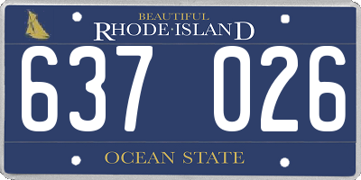 RI license plate 637026