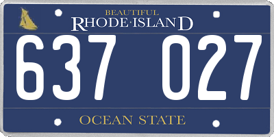 RI license plate 637027