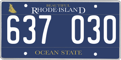 RI license plate 637030