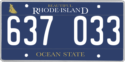 RI license plate 637033