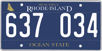 RI license plate 637034