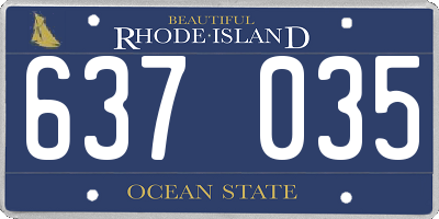 RI license plate 637035