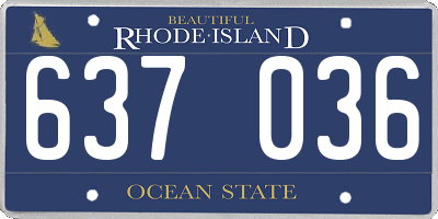 RI license plate 637036