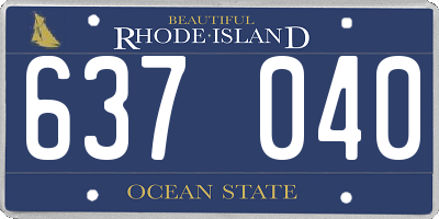 RI license plate 637040