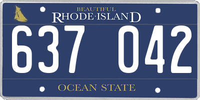 RI license plate 637042
