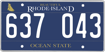 RI license plate 637043