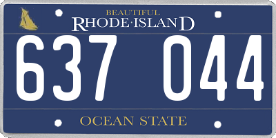 RI license plate 637044
