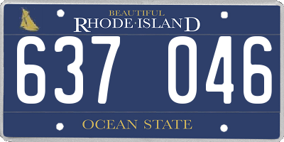 RI license plate 637046