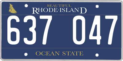 RI license plate 637047
