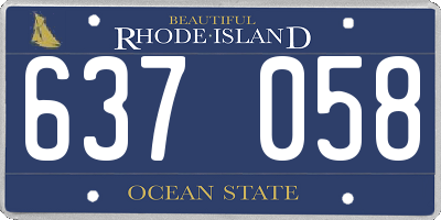 RI license plate 637058