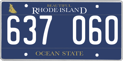 RI license plate 637060