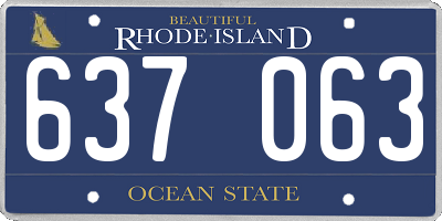 RI license plate 637063