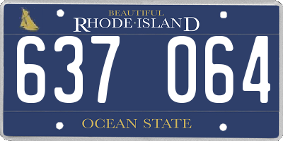 RI license plate 637064