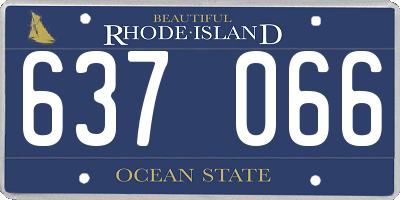 RI license plate 637066